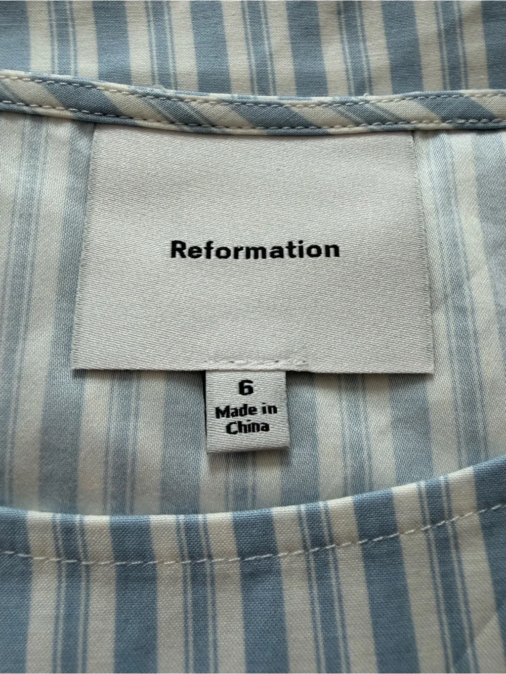 NEW Reformation Jordan Two Piece Skirt Set Cotton Calamari Stripe | US 6 UK 10 - Picture 14 of 15